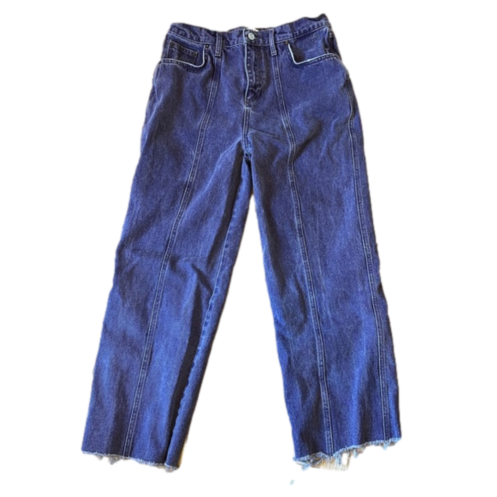 BDG UO Washed Denim Purple Kaye Straight Leg Jeans Women’s Size W32 Cut Raw Hem